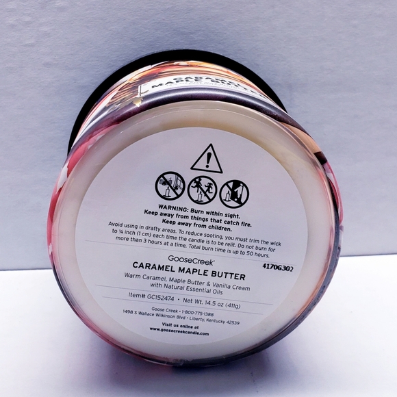 Goose Creek CARAMEL MAPLE BUTTER Large 3-Wick Scented Candle, 14.5 oz - Picture 4 of 5